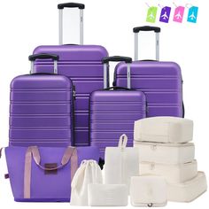 Embark on your travels with the ultimate companion - our Expandable Spinner Wheel 4 Piece Luggage Set. Crafted from lightweight and durable ABS material, these suitcases in 16", 20", 24", and 28" sizes provide ample storage and flexibility. The 24" and 28" cases expand for extra room when needed, and the scratch-resist Hard Case Luggage, Luggage Storage Bag, Hard Shell Luggage, Lightweight Suitcase, Large Luggage, Lightweight Luggage, Spinner Suitcase, Luggage Strap, Suitcase Set