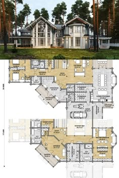 the floor plan for this house is very large and has two levels to each level