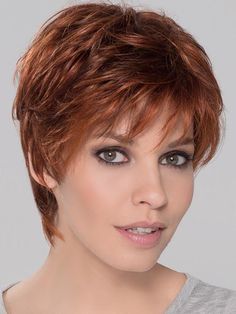 Ivy is from the Ellen Wille Hair Power Collection.  This short wig has additional length in all the right places and features a mono center crown for a natural growth hair pattern.  The breathable open-wefted cap will keep you cool and comfortable.  Ivy has much to offer, whether you are an executive in the office or whether you want to bring out a more edgy look with styling product and piece out the hair Short Fringe Bangs, Spiky Hairstyles, Mobile Hairdresser, Blonde Roots, Hair Patterns, Monofilament Wigs, Sandy Blonde, Short Curly Wigs, Choppy Hair