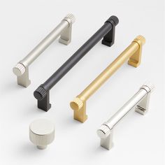 four different types of handles and knobs