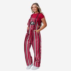 Georgia Bulldogs Womens Hyper Stripe Bib Overalls FOCO XS - FOCO.com Game Day Overalls, Logo Display, Best Fan, Bib Overalls, Trendy Clothes, Georgia Bulldogs, Team Spirit, Long Pants, Game Day