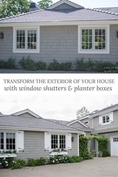 the exterior of your house with window shutters and planters boxes