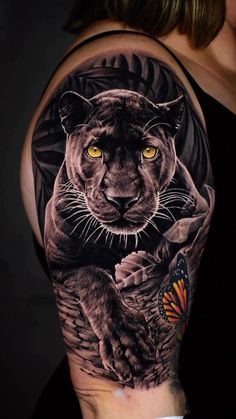 #biceptattoo #tattoo #tattoos #armtattoo #biceps #tattooartist #blackandgreytattoo #inked #bicep #tattooideas #ink #skulltattoo #colortattoo #bicepworkout #bicepsworkout #floraltattoo #flowertattoo #tattooart #girlswithtattoos #inkedmuscle #bicepcurls #lineworktattoo #inkedmen #armpithair #tattooed #gayarmpitfetish #art #bicepday #sweatypits #blackworktattoo Panther Tattoo Thigh, Puma Tattoo Men, Jaguar Tattoo Men, Panther Tattoo Realistic, Realistic Animal Tattoos, Jungle Sleeve, Tigres Tattoo, Cover Up Tattoos For Men Arm, Puma Tattoo