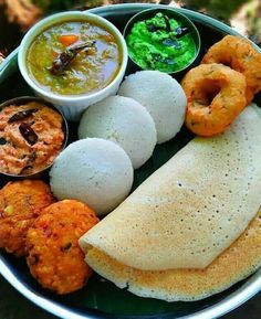 a plate filled with different types of food