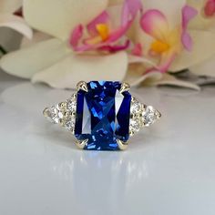 Vintage Blue Sapphire Ring, Blue Sapphire Engagement Ring, Emerald Green Earrings, Sapphire Rings, Sapphire Engagement Ring Blue, Sapphire Engagement Ring, Ring Blue, Emerald Earrings, Blue Sapphire Rings