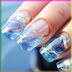 Shop recommended products from Shamsa Mushtaq on www.amazon.com. Learn more about Shamsa Mushtaq's favorite products. Nails Ideas Summer Blue, Nails Ideas Summer, Nail Art Blue, Healthy Abs, Wave Nails, Graduation Nails, Lines On Nails