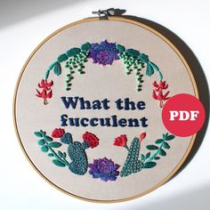 a cross stitch pattern with the words what the succulent?