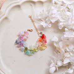 Rainbow Flower-shaped Jewelry For Gifts, Colorful Flower-shaped Jewelry For Gifts, Colorful Flower-shaped Jewelry Gift, Colorful Flower Shaped Jewelry For Gifts, Colorful Flower Shaped Jewelry Gift, Colorful Flower-shaped Bracelets For Gifts, Colorful Flower Bracelets As Gift, Colorful Flower Bracelets For Gifts, Multicolor Flower Crystal Bracelet Gift