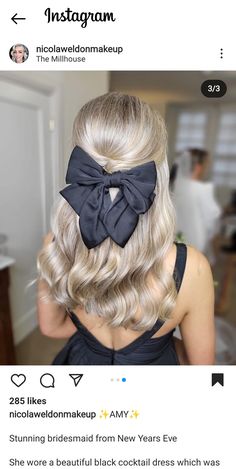 Half Up Half Down Hair Bow Hairstyle, Half Up Half Down Wedding Hair With Bow, Half Up Half Down Short Hair With Bow, Half Up Half Down Hair With Bow Curls, Half Up Half Down With White Bow, Half Up Half Down Hair With Bow, Half Updo With Bow, Half Up Half Down With Bow, Big Bow Hairstyle