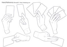 hands holding cards and pointing them at each other