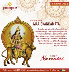 navrit day greeting card for maa skaandamata with an image of the hindu god