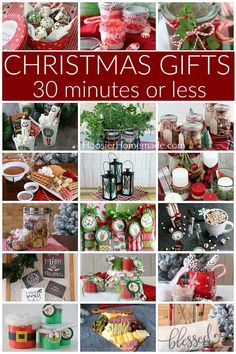 christmas gifts 30 minutes or less collage with text overlay that reads, christmas gifts 30 minutes or less