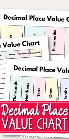 three different types of place value cards