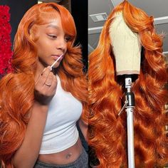 Amazon.com : Ginger Lace Front Wigs Human Hair Body Wave 13x4 Transparent Lace Front Wigs Human Hair Pre Plucked with Baby Hair 180 Density Glueless HD Lace Frontal Wigs Human Hair Orange Wigs for Women 30inch : Beauty & Personal Care Ginger Lace Front Wigs, Orange Wigs, Hd Lace Frontal Wigs, Hair Orange, Body Wave Lace Front Wig, Affordable Wigs, Wave Lace Front Wig, Christmas Shoot, Front Lace Wigs