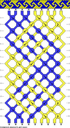 the pattern is shown in blue, yellow and white with an odd shape on it