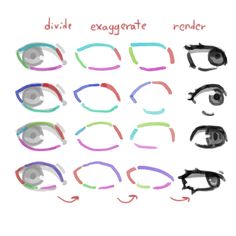 an image of different colored glasses with the words divide exogate renderer on them