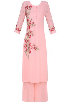 Spring Pink Palazzo Set With Resham Embroidery, Pink Floral Embroidered Palazzo Set For Eid, Pink Palazzo Set With Resham Embroidery, Designer Floral Embroidered Pink Palazzo Set, Semi-stitched Embroidered Pink Palazzo Set, Designer Anarkali Dresses, Baggy Dresses, Latest Designer Dresses