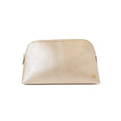 Cosmetic Bag - Gold [ Big ] by Nataly Mendez, Genuine Leather Signature Heart Interior pocket Designed to stand in their own 7 H, 11.5 W, 3.5 D Elegant Cosmetic Bag With Zipper For On-the-go, Luxury Large Capacity Pouch For Everyday Use, Versatile Rectangular Shoulder Bag, Luxury Rectangular Cosmetic Bag For On-the-go, Elegant Everyday Rectangular Travel Bag, Elegant Rectangular Everyday Travel Bag, Elegant Rectangular Cosmetic Bag For On-the-go, Elegant Soft Leather Travel Bag For On-the-go, Modern Rectangular Cosmetic Bag For Daily Use