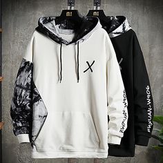 Streetwear Mode, Tall Hoodies, Hoodies Men Pullover, Patchwork Print, Pullover Designs, Fashion Streetwear, Pullover Men