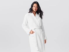 Unisex Organic Waffle Robe | Coyuchi Bath Robes For Women, Double Belt, Be Soft, Linen Ribbon, Organic Bath Products, Wool Dryer Balls, Alpine White, Woven Wrap, Organic Pattern