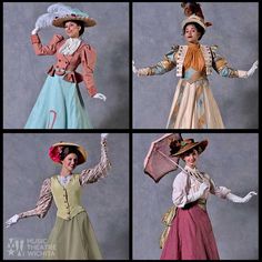 Broadway Fashion, Hello Dolly Costumes Diy, Hello Dolly Costumes, Mary Poppins Musical Costumes, Hello Dolly Musical Costumes, Seussical The Musical Costumes, Burt Costume Mary Poppins, Vintage Theatre Costumes, Hello Dolly Musical