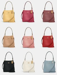 Coach Bucket Bag Outfit, Coach Pebbled Leather Bag With Adjustable Strap, Bucket Bag Outfit, Bucket Bags Outfit, Gifts Wishlist, Pretty Handbags, Coach Bucket Bag, Polished Pebble, Small Town