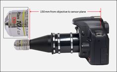 an image of a camera with the lens attached to it's body and labeled parts