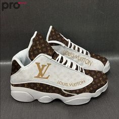 Contact us: contact@profxnz.com if you need assistance - Product Infomation: Luxury louis vuittons sport lv Air Jordan 13 Gifts For Men Women Shoes For Fans Full Size SneakersThis is Shoes Air Jordan 13 Custom Print On Demand. Best shoes gifts for men women with full size+ Style: Air Jordan 13.+ Upper skin can print patterns.+ Hidden laces perforated webbing morder beautiful and firm.+ Shoes constructed with rubber sole wear-resistant and antiskid.+ TPU buckle upscale environmental protection an Lv Sneakers, Louis Vuitton White, Jordan 13 Shoes, Popular Sneakers, Air Jordan Sneakers, Retro Gifts, Perfect Family, Lv Men, Brown Sneakers