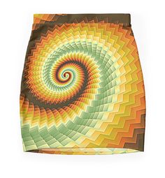 Super stretchy and durable polyester mini skirt. Vibrant, high-quality sublimation print across the front and back. Size range XXS-2XL. Psychedelic spiral on vintage colors. Retro Multicolor Fitted Mini Skirt, Disco Music, Skirt Design, Skirts For Sale, Vintage Colors, Top Artists, Halloween Costume, Gift Shop, Sublimation Printing