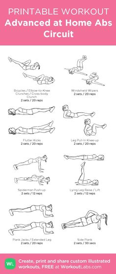 the printable workout poster shows how to do an advanced absorce with this exercise