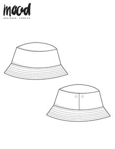 two hats are shown in black and white