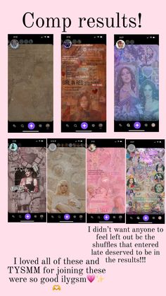 the collage shows different images of women in pink and blue, with text below them