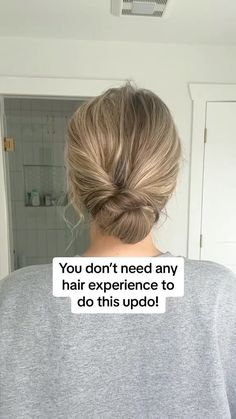 Medium Hair Styles Updo Easy, Simple Up Dos For Medium Hair Casual, Hair Dos Medium Length, Med Hair Updos Simple, Easy Side Updos For Long Hair, How To Do Your Own Updo, Simple Updos For Long Hair Casual, How To Style Wet Hair Mornings, Easy Bridesmaid Updo