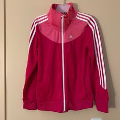 Brand New Unused Adidas Track Jacket Girls Size 13-14, Women Firs For Size 2-4 Pink Adidas Sports Outerwear, Pink Adidas Sporty Outerwear, Sporty Pink Adidas Outerwear, Pink Adidas Track Jacket For Spring, Adidas Pink Track Jacket For Spring, Pink Adidas Long Sleeve Outerwear, Adidas Pink Long Sleeve Outerwear, Pink Adidas Winter Outerwear, Adidas Track Jacket