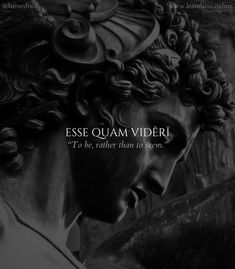 an image of a statue with the words essene quam videri to be, rather than to learn