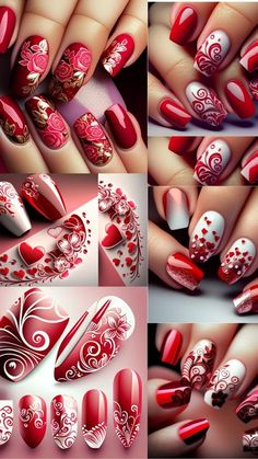 Nail Colors February, Cute February Nails, February Nail Designs, Valentine's Day Nail Design, Nails In Pink, February Nail Colors, Nails February, February Nails Ideas, Valentines Day Designs