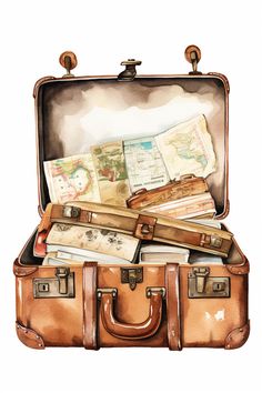 an open suitcase filled with lots of different types of travel items on top of each other