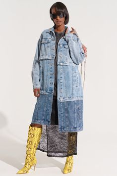 PULL UP LAYERED TRENCH Oversized Denim Jeans For Fall, Fall Recycled Denim Light Wash Outerwear, Fall Light Wash Recycled Denim Outerwear, Spring Medium Wash Recycled Denim Outerwear, Spring Recycled Denim Outerwear In Medium Wash, Trendy Winter Denim Jacket For Layering, Denim Jacket For Fall Layering, Oversized Faded Jeans For Spring, Spring Denim Jacket For Layering