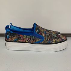 Sperry Kerby Rosanes Crest Twin Gore Utopia Platform Slip-On Sneakers -Size 8 (6.5 Men’s) -Blue/Multi -Ocean Theme Artwork Design By Kerby Rosanes -Slip-On Lace-Less -Molded Wave-Siping Technology For Enhanced Traction -100% Recycled Polyester Textile Upper -Rubber Outsole -New Without Tags -New Without Box Multicolor Slip-on Platform Sneakers, Platform Slip On Sneakers, Kerby Rosanes, Ocean Theme, Ocean Themes, Sperry Shoes, Slip On Sneakers, Artwork Design, Sperrys