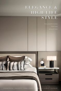 the cover of elegance and high life style magazine, featuring an image of a bed