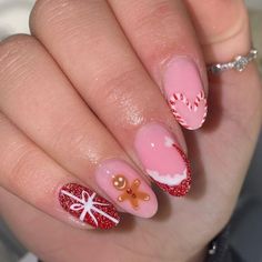 Red Christmas Nails, Cute Christmas Nails, Christmas Nails Easy, Christmas Gel Nails, Girly Acrylic Nails, Her Nails, Christmas Nails Acrylic, Cute Gel Nails, Red Nail