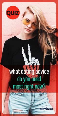 a woman with her hand on her chest and the text quiz what dating advice do you need most right now?