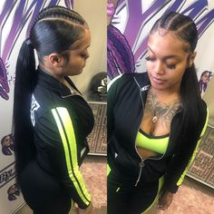 Long Ponytail Hairstyles, Low Ponytail Hairstyles, Cornrow Ponytail, Night Hairstyles, Birthday Hair, Graduation Hairstyles