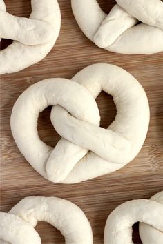 the doughnuts have been made to look like interlocked rings on top of each other