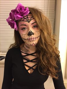 Halloween Makeup Sugar Skull, Holloween Makeup, Dead Makeup, Den Mrtvých, Halloween Makeup Diy, Cool Halloween Makeup, Sugar Skull Makeup, Halloween Makeup Inspiration