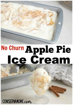 no churn apple pie ice cream in a pan