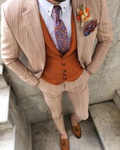 Bojo Bellingham Beige Slim Fit Pinstripe Suit – BJN Fall Striped Formal Suit, Tan Pinstripe Suit, Spring Pinstripe Suits, Luxury Pinstripe Suits For Semi-formal Occasions, Semi-formal Fitted Pinstripe Suits, Suit Man, Mens Suit Vest, Dapper Mens Fashion