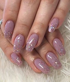 Nails Inspiration Glitter, Sns Nails Designs, Sns Nails Colors, Mauve Nails, Purple Nail Art, White Acrylic Nails, Nail Designs Glitter, Gel Nail Designs, Nail Inspiration