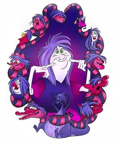 an image of a woman surrounded by monsters