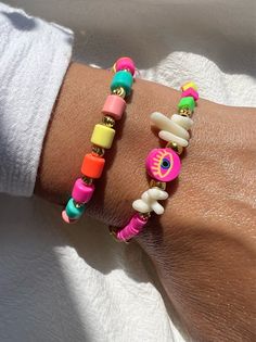 Colorful Beaded Summer Bracelets Beach Bracelet Evil Eye - Etsy Bracelets Beach, Handmade Beaded Bracelets, Colorful Bead Bracelets, Boho Beads, Bracelet Evil Eye, Beach Bracelet, Bracelet Summer, Women Bracelets, Bracelets Women